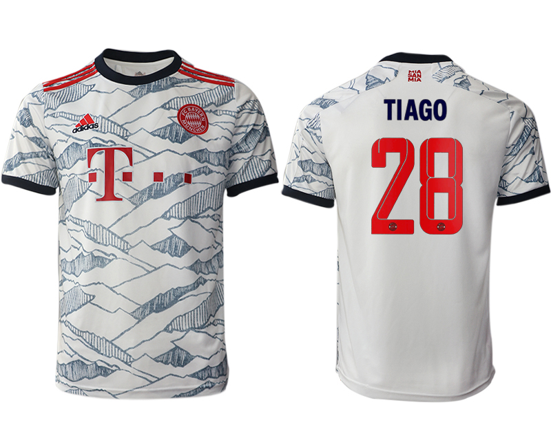 Cheap Men 2021-2022 Club Bayern Munich Second away aaa version white 28 Soccer Jersey